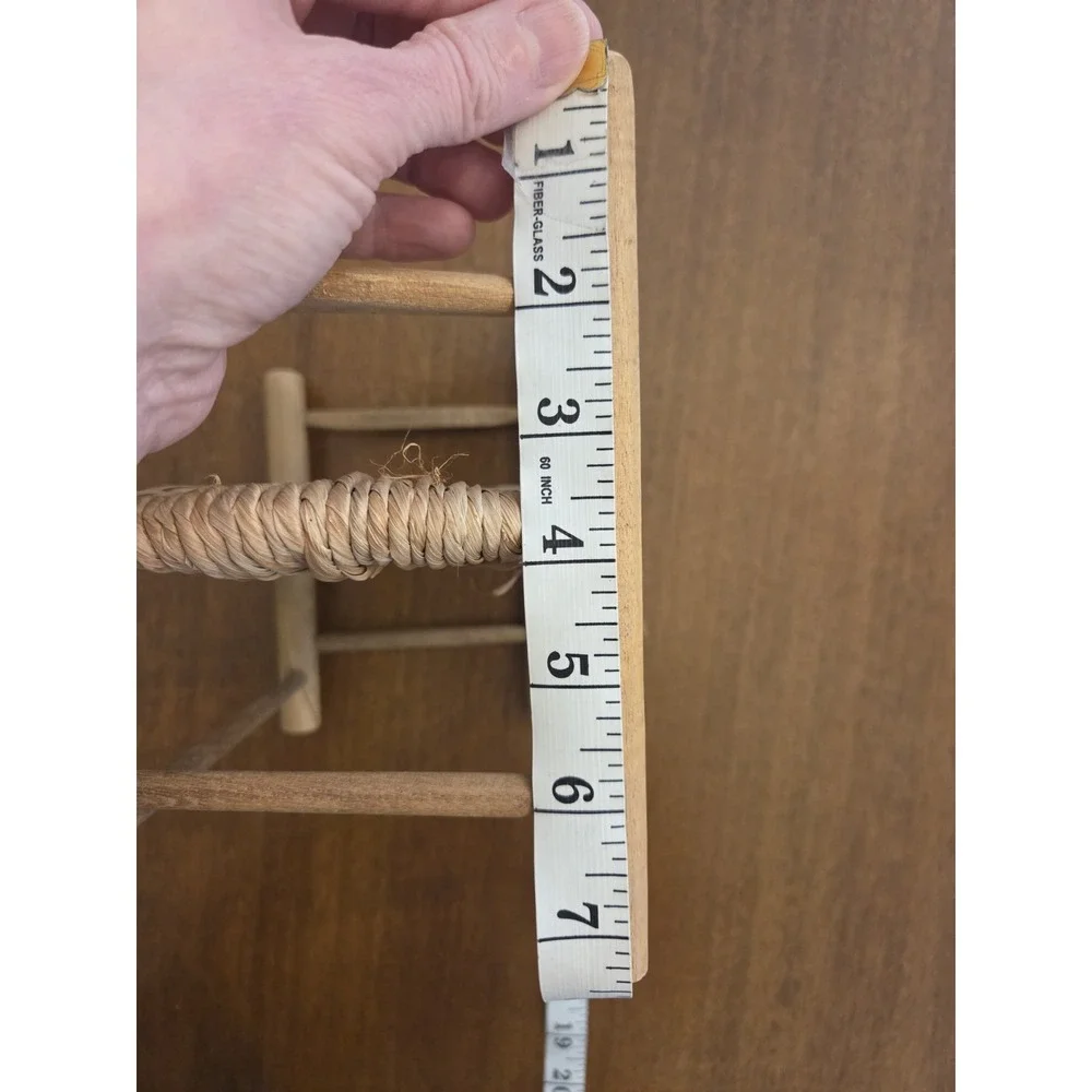 Miniature‎ Wicker Ladderback Bench Dolls 9x7x5 Cottage
